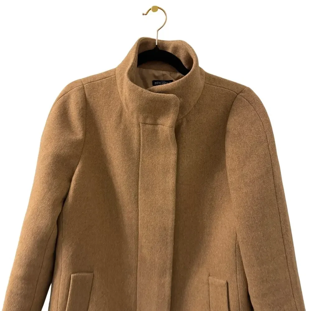 J. CREW $298 HEATHER ACORN WOOL BLEND BUTTON NECK CITY COAT SZ 6 - Picture 8 of 8